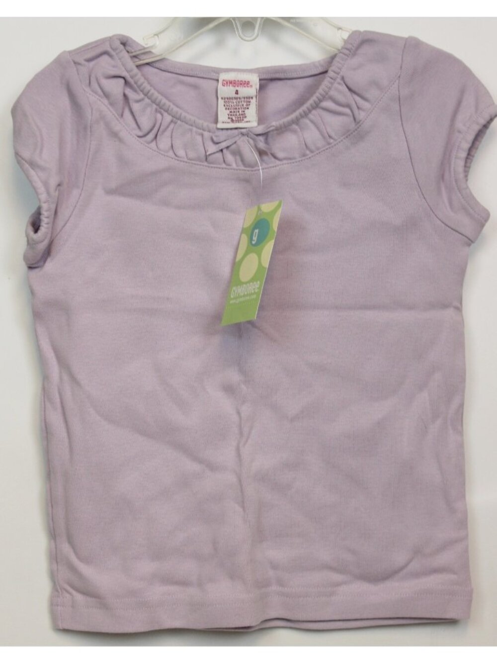 2004 Gymboree European Holiday T-Shirt sz 8 Solid Lavender Gathered Neckline Tee
